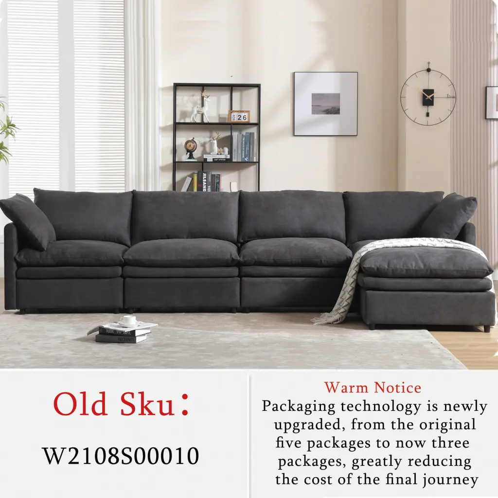 Packaging Upgrade Modern U Shaped Sectional Sofa 5 Seat Sofa Sleeper wf-furniture
