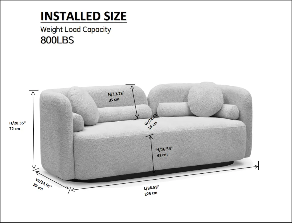 2Pcs Premium Modern Granular Velvet Fabric Couch Living Room yxhome
