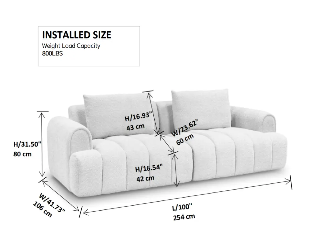 Modern Sectional Sofa 4 Seater Chenille Velvet Upholstered Sofa Couch yxhome