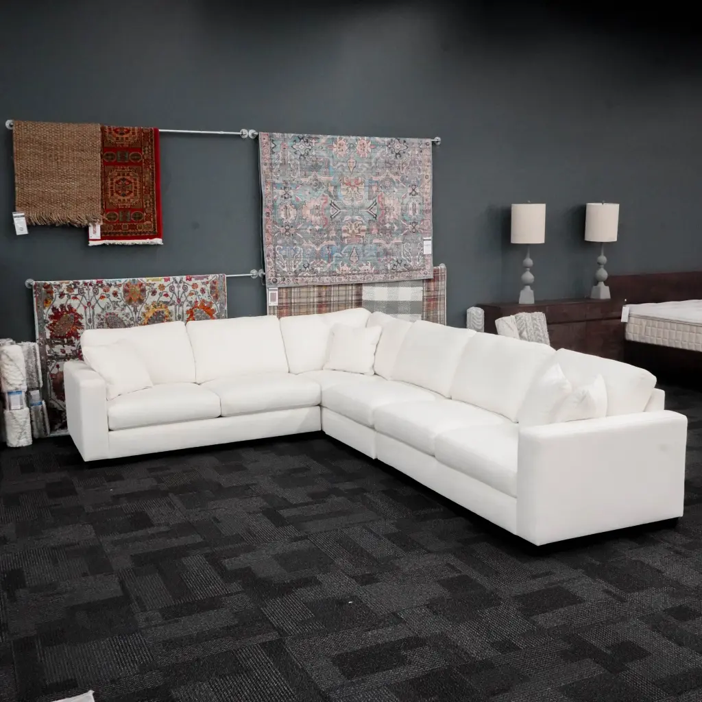 Concord Performance White Modular 4 Piece Sectional White Timber Polyester american homestead furniture