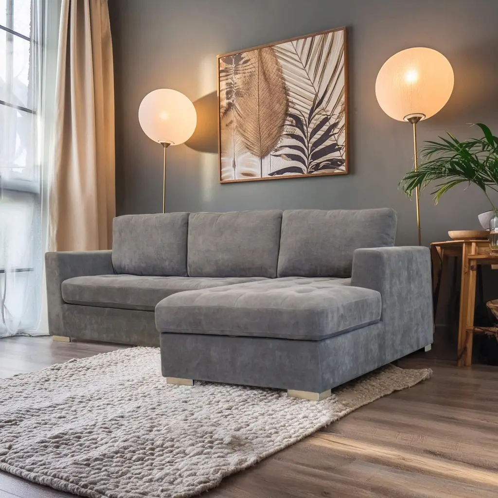 Tacoma Right Facing Sectional Storage And Pullout Bed Grey Polyester american homestead furniture