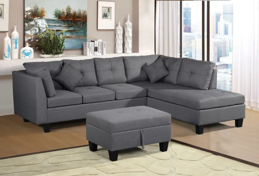 Sectional Sofa Set Living Room Right Hand Chaise Lounge And Storage civilfurniture
