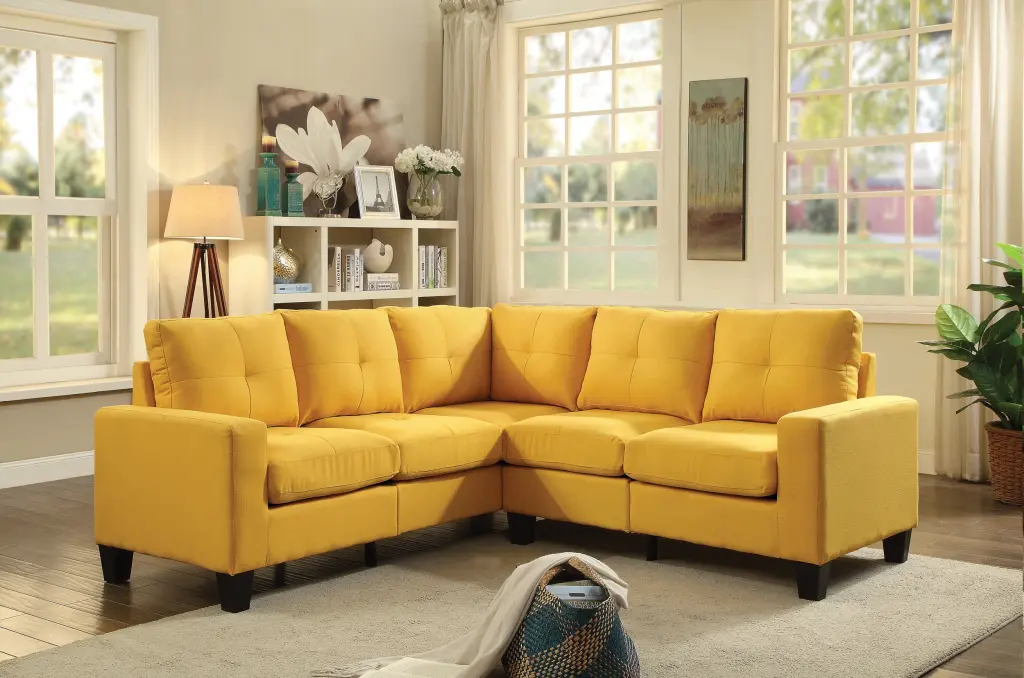 Newbury G470B Sc Sectional Sofa Yellow Foam Modern Living Room glory furniture