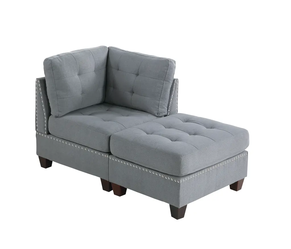 Modular Set 2Pc Gray Gray Material Modern Living Room Furniture poundex