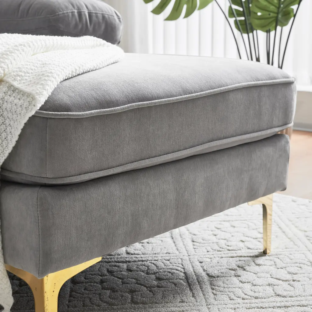 83" Modern Sectional Sofa - Velvet L-Shaped Couch Living Room rnb