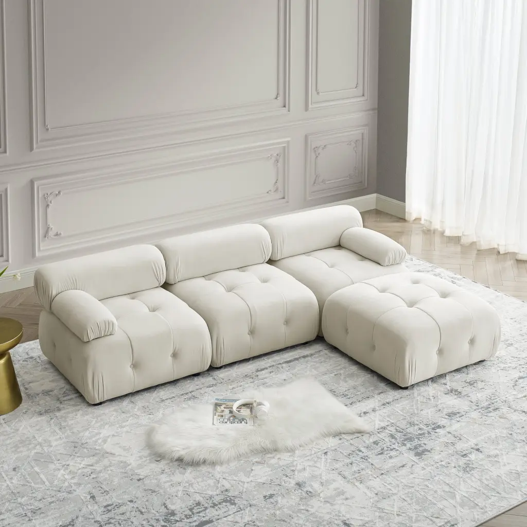 Modular Sectional Sofa Button Tufted Design and DIY Combination royal star