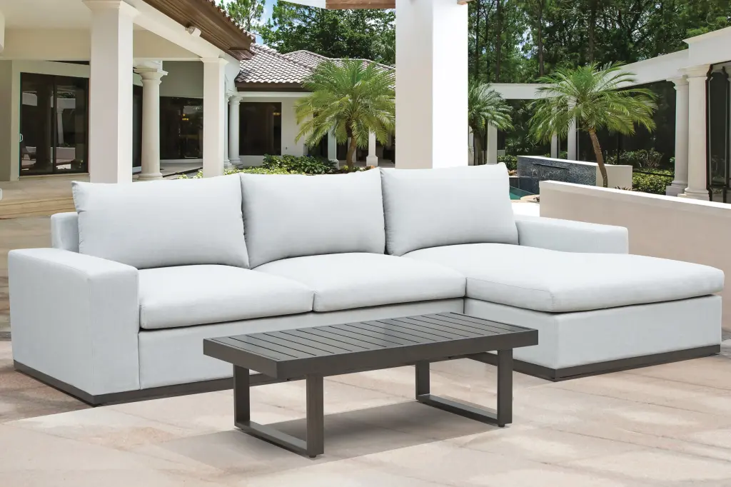 Wyatt 2-Piece Sectional and Cocktail Table Set White Material steve silver furniture