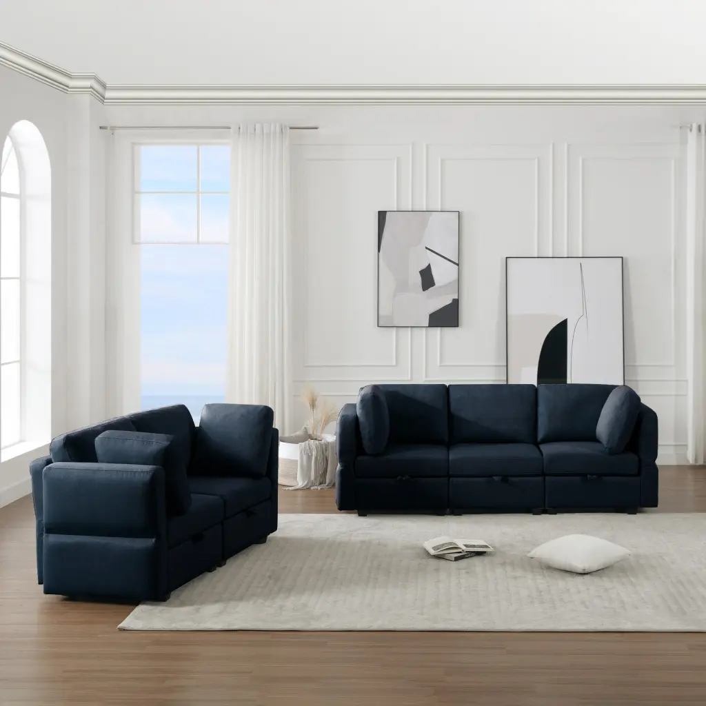 Living Room Sofa Set 3 Seat Couch 2 Seat Loveseat Hidden Storage Sectional ui furniture