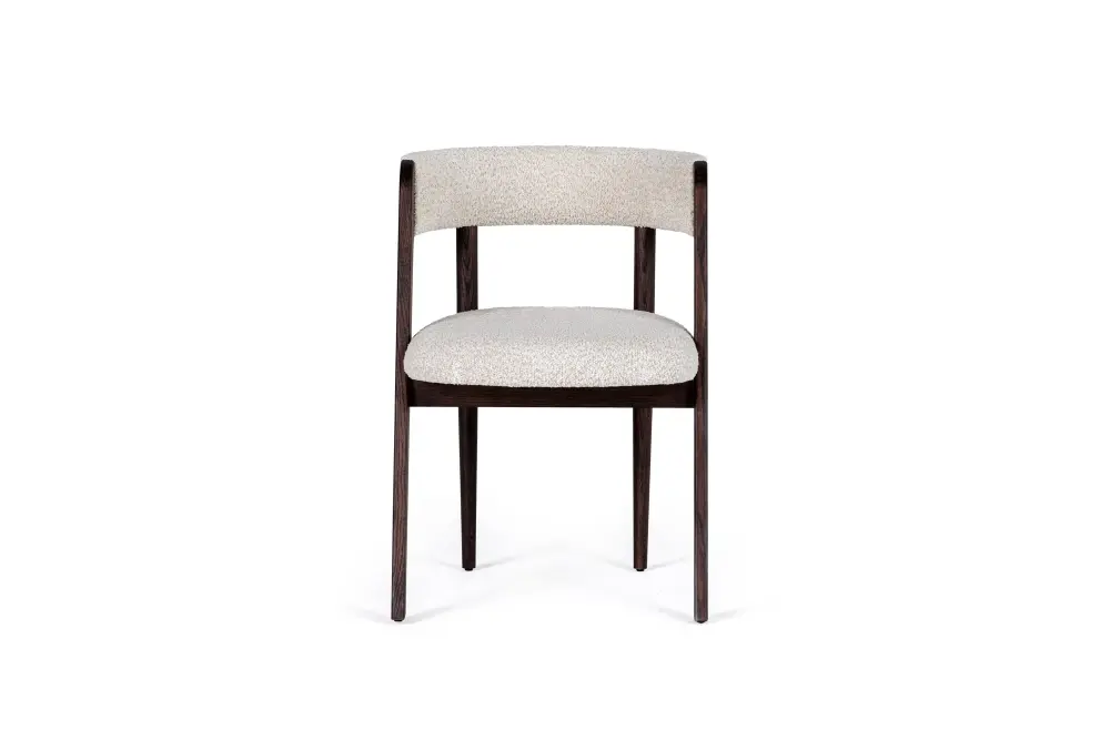 Modrest Vegas - Modern Cream Fabric + Walnut Oak Dining Chair adjust 2)