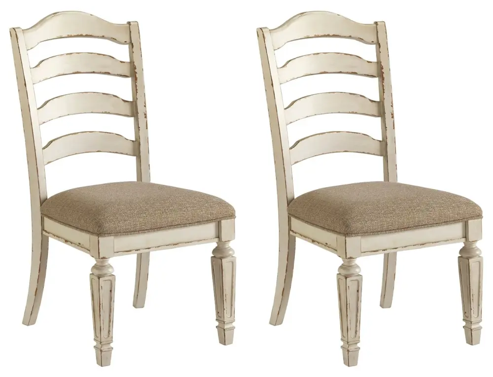 Realyn - Dining UPH Side Chair (Set 2) - Ladderback - Chipped Chalk