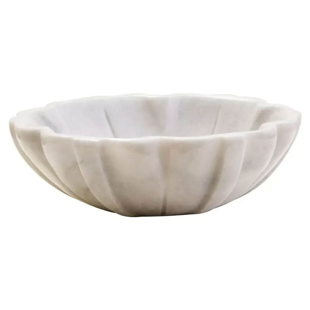 Zoro Marble Lotus Bowl - Chalk