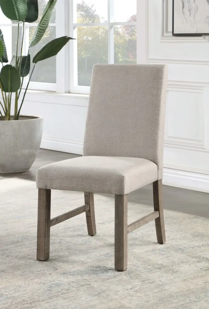Elegant Rustic Gray Finish Solid Timber Kitchen Dining Chair Set 2 Pieces kanepe