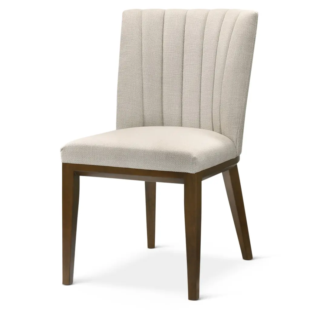 Elmwood Beige Fabric Dining Chair Set 2 Solid Beige, Brown, White Bro ashcroft furniture
