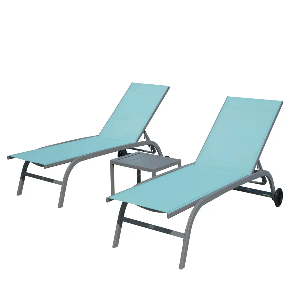 Chaise Lounge Outdoor Set 3 Lounge Chairs Outside Wheels Patio Furniture crefise patio life
