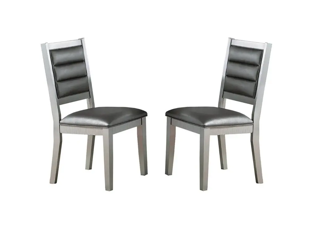 Contemporary Antique Cushion Back Set 2PC Dining Chairs Cushion Faux Leather kanepe