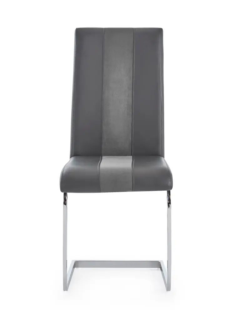 Altis Fabric Grey Dining Chairs Kit 4 Solid Gray Dining Room Foam Seats luxe modern furniture