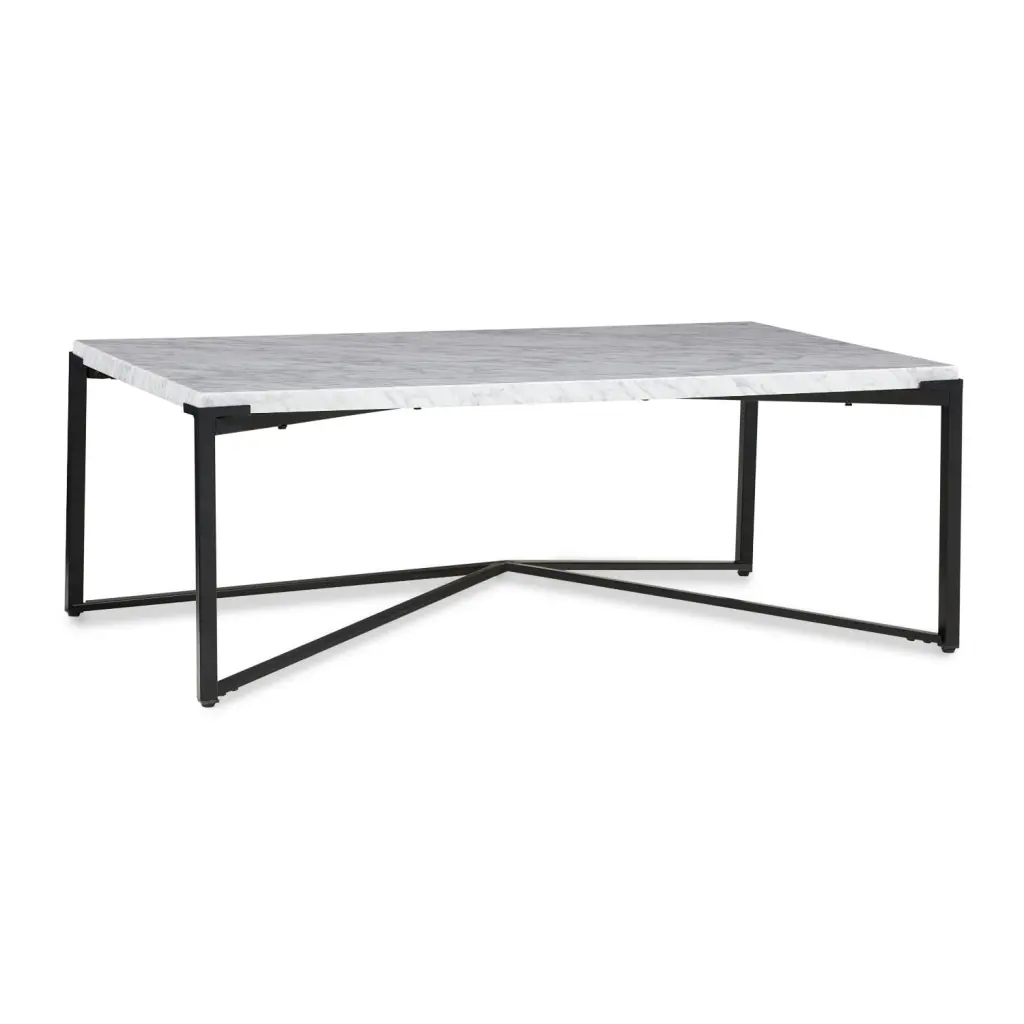Modus Saxon 3PC Coffee Table and 2 End Tables Matte Black Set Modus Furniture