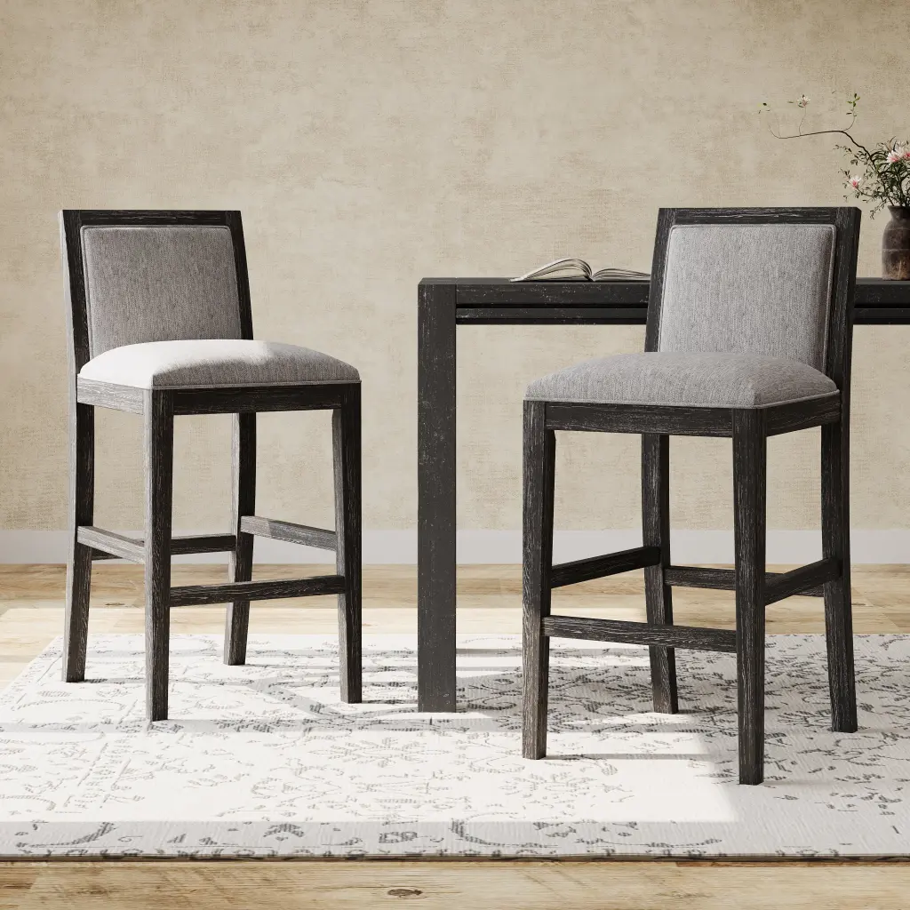 30.5 Inch Height Bar Stools Set 2 Elastomer Timber Frame and Sponge Material nh-onfind