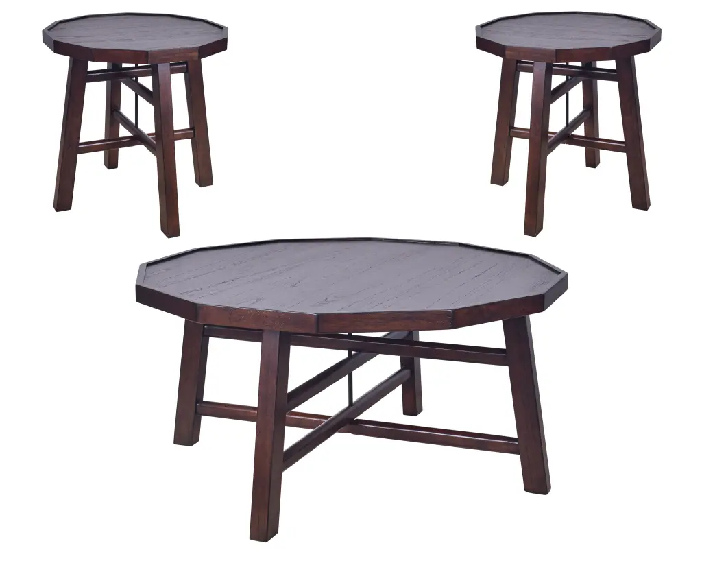Paisley 3 Piece Occasional Table Set Brown Timber Living Room or Lounge steve silver furniture