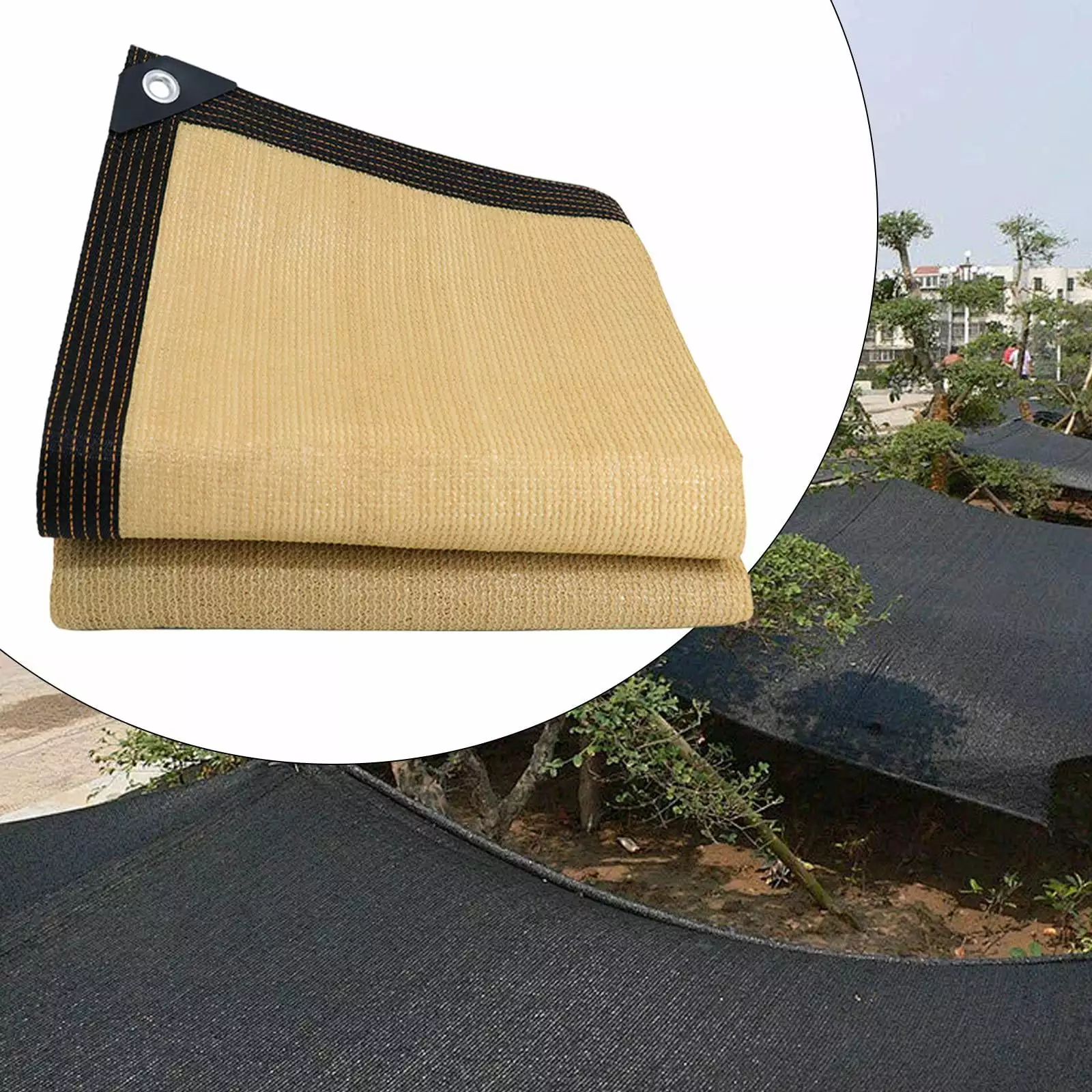 kesoto Yellow Shade Net 2m x 4m Mesh Tarp Grommets Plants Yards Car Swimming Pools 2mx2m