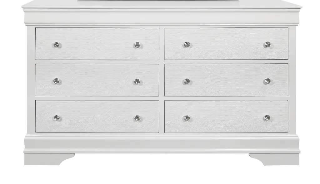 Shaker Crocodile Metallic White Dresser White Solid Timber Mdf Bedroom luxe modern furniture