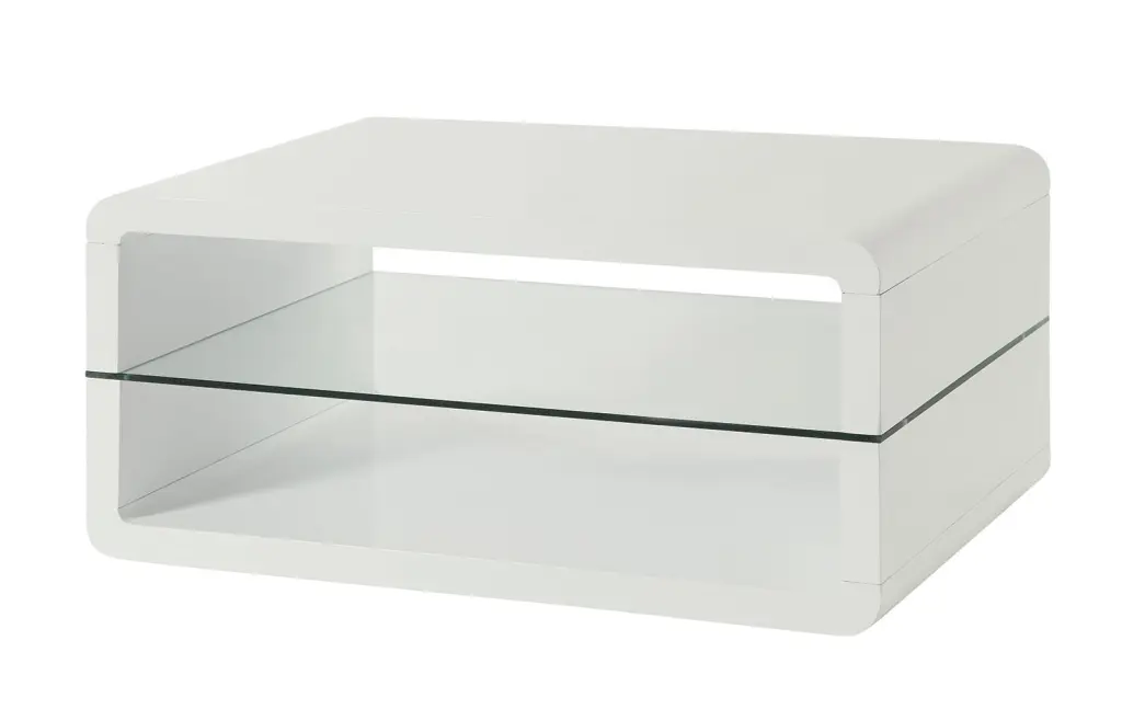 Coffee Table 2 Shelf Design White and Clear Modern Living Room SIMPLE RELAX