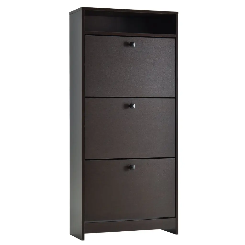 Homcom Slim Shoe Cabinet 3 Large Foldable Doors Fashionable Storage aosom business