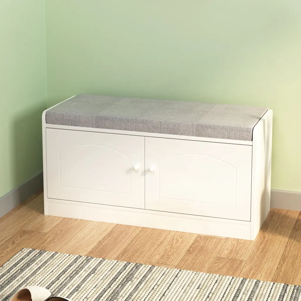 Shoe Storage Bench 2 Door Cabinet Entryway Organization and Seating familyroom furnitures