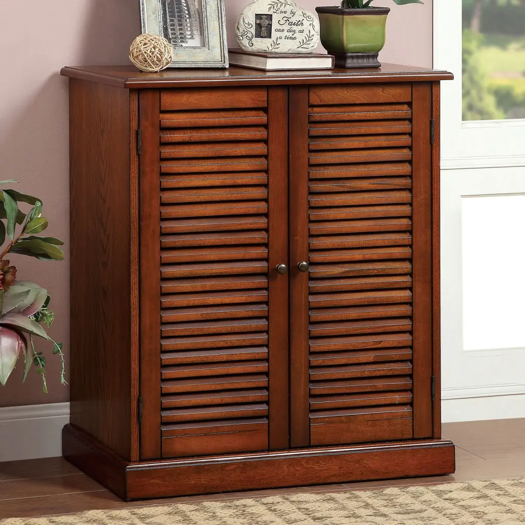 Modern Transitional Shoe Cabinet Oak Finish Customizable Shelves kanepe