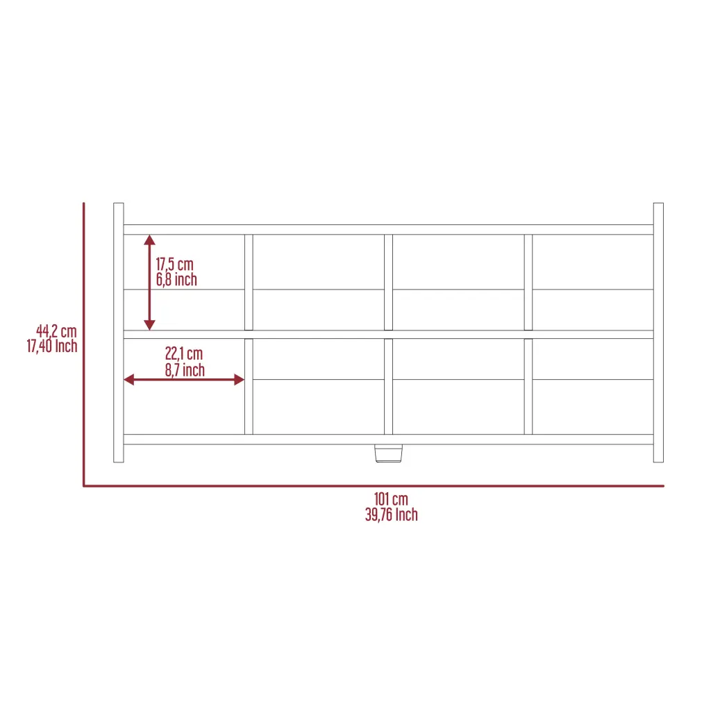 Entryway Storage Unit Eight Shoe Volume Espresso Mahogany Freestanding rta mubles colombia