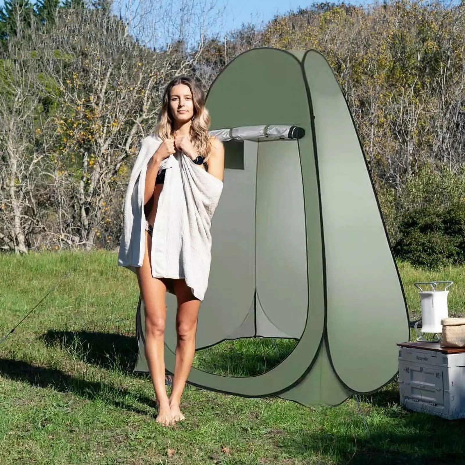 Costway Beach Pop up Changing Tent Folding Camping Shower Tent Window