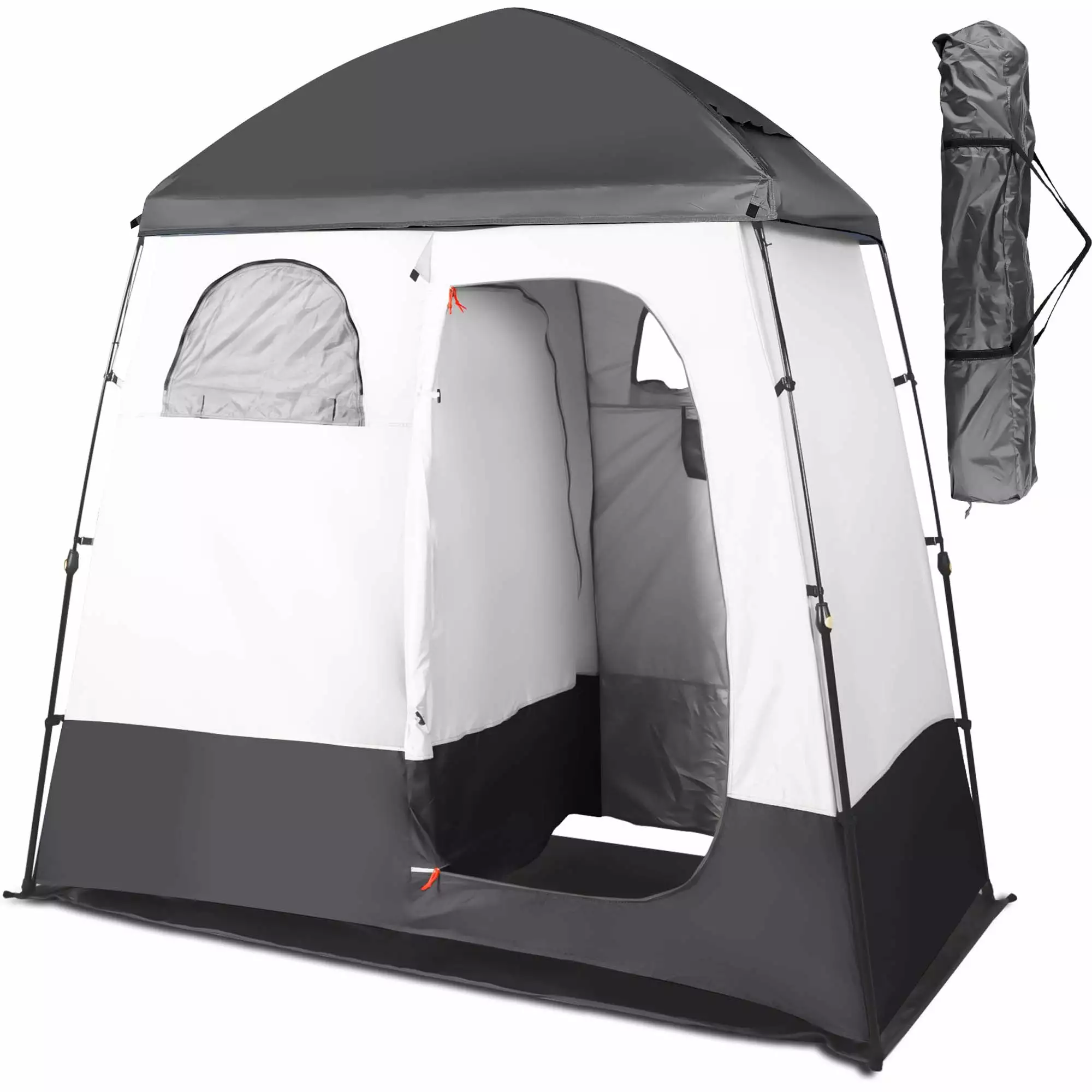 GVDV Camping Shower Tent 2 Rooms Oversize Outdoor Portable Shelter Privacy Tent Detachable Top 87 x 47 x 87