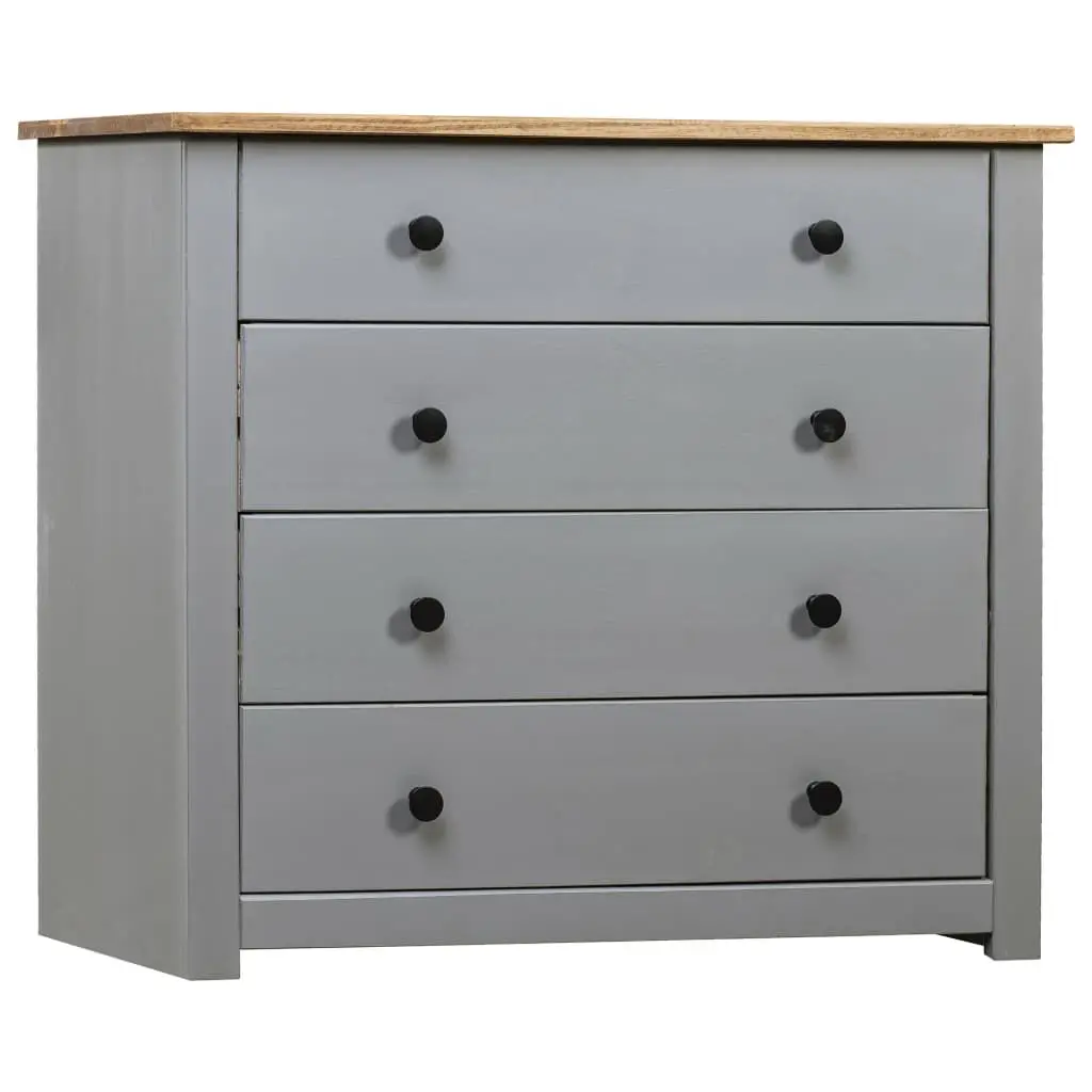 Side Cabinet Gray 31.5x15.7x28.7 Inches Pine Panama Range Storage