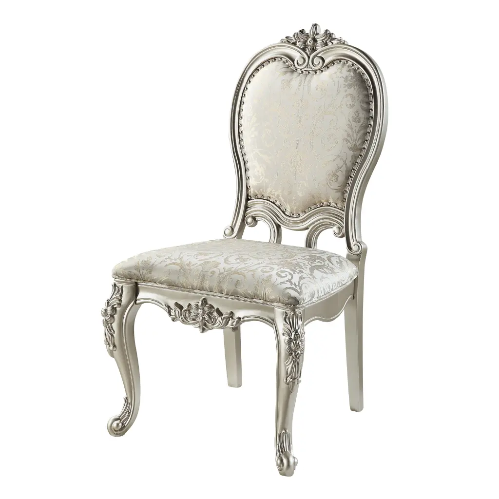 Bently Side Chair Set 2 Material Champagne Finish Dn01369 Champagne Fa acme onsite store