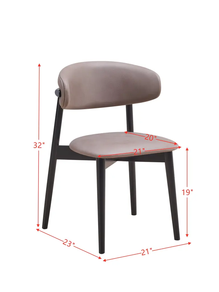 Lanae Side Chair Set 2 Gray Fabric Black Finish Modern Dining Chairs acme onsite store