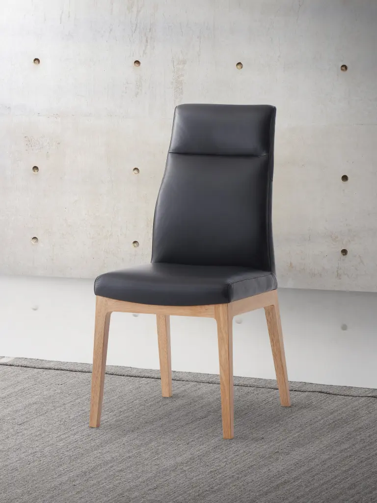Raquan Set 2 Black Leather Side Chairs Walnut Finish acme onsite store