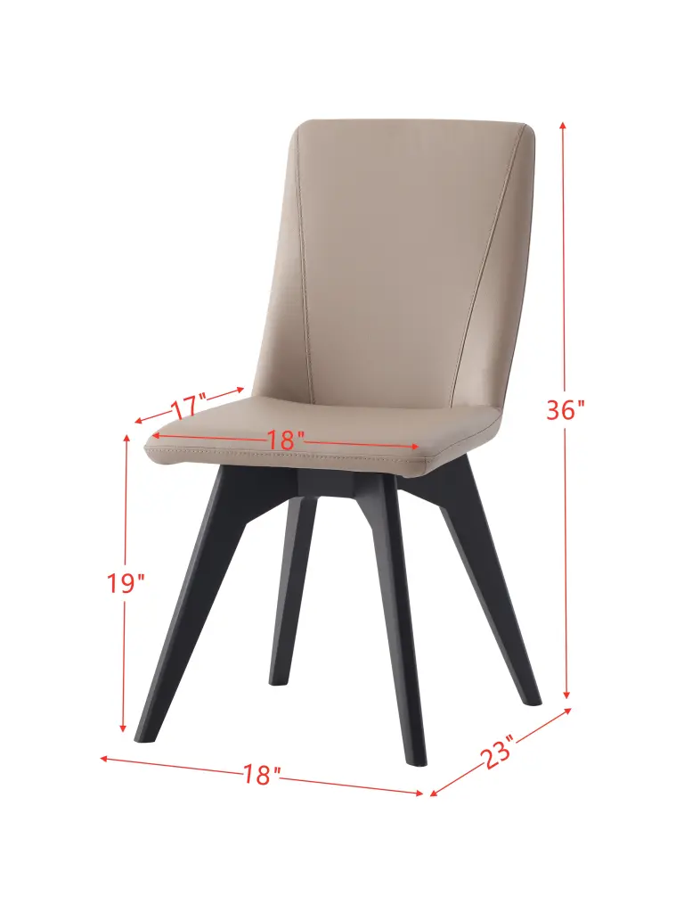 Redmond Side Chair Set 2 Khaki Leather Black Finish Dining Chairs acme onsite store