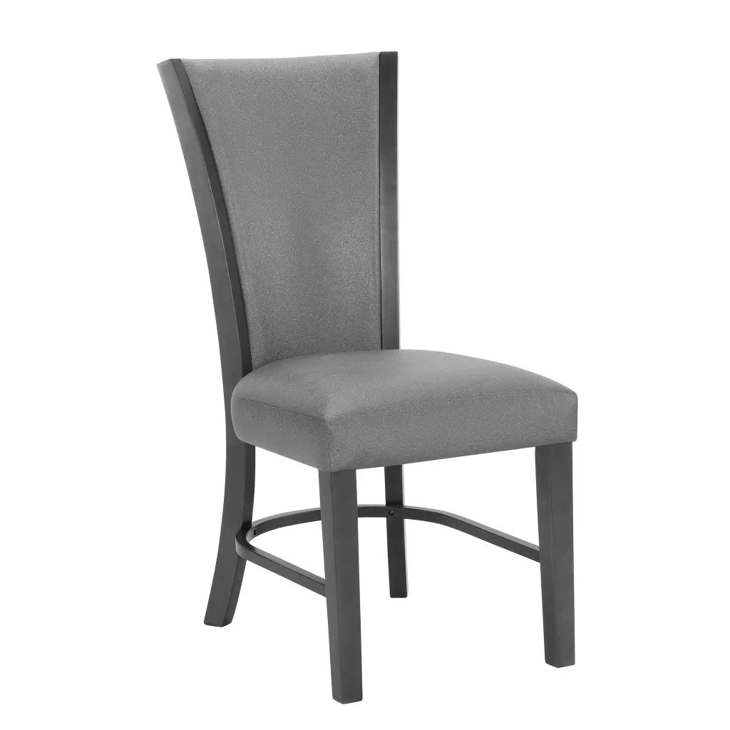 2Pc Contemporary Glam Upholstered Dining Side Chair Padded Plush Gray kanepe