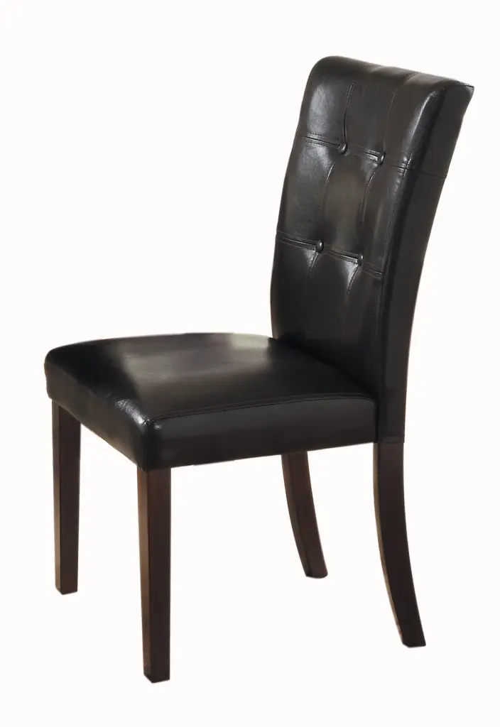 Button Tufted Side Chairs Set 2 Wood Frame Espresso Finish Dining Room Chairs kanepe