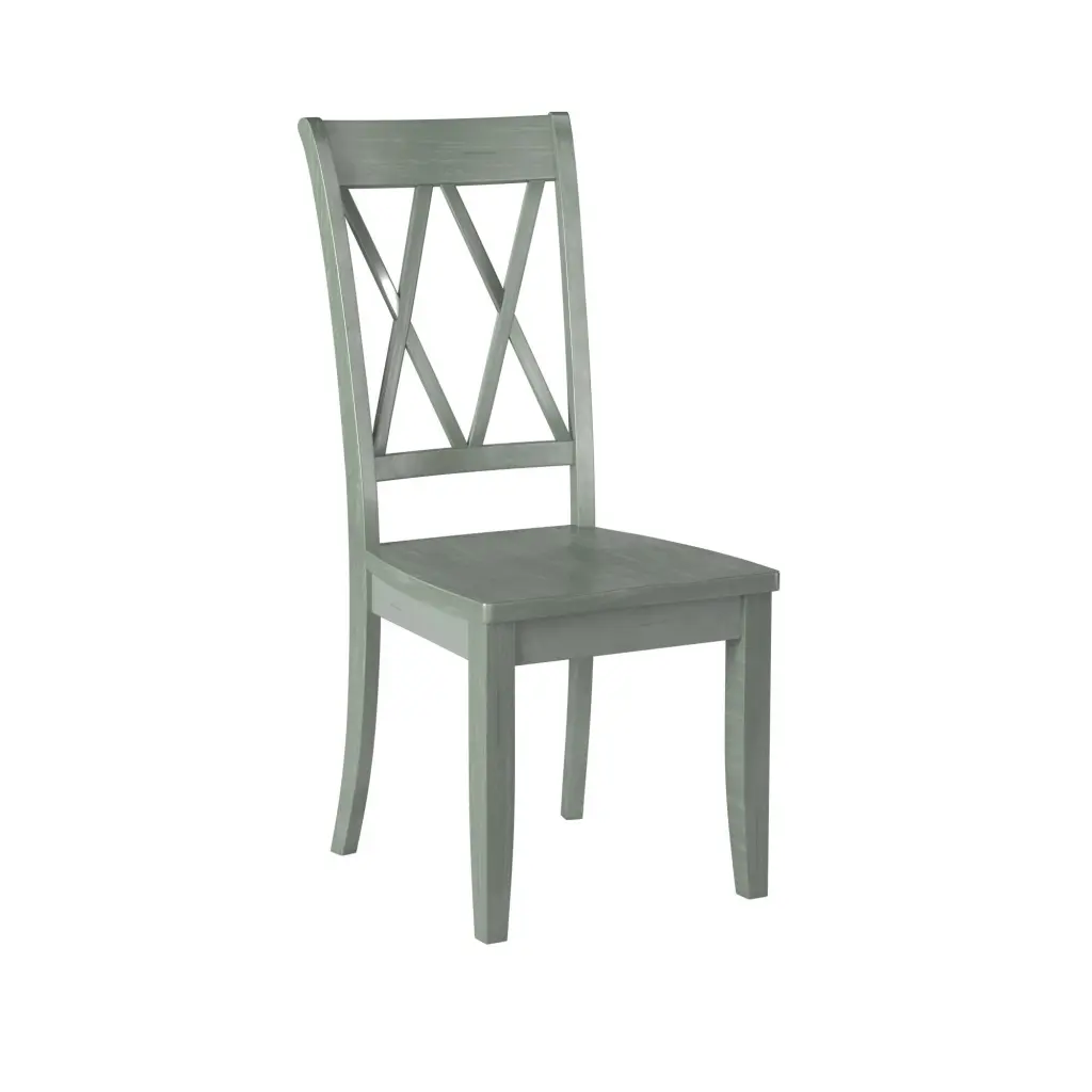 Casual Teal Finish Side Chairs Set 2 Pine Veneer Transitional Double kanepe