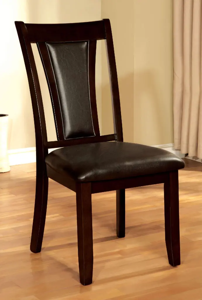 Contemporary Set 2 Side Chairs Dark Cherry and Espresso Solid Wood Construction kanepe