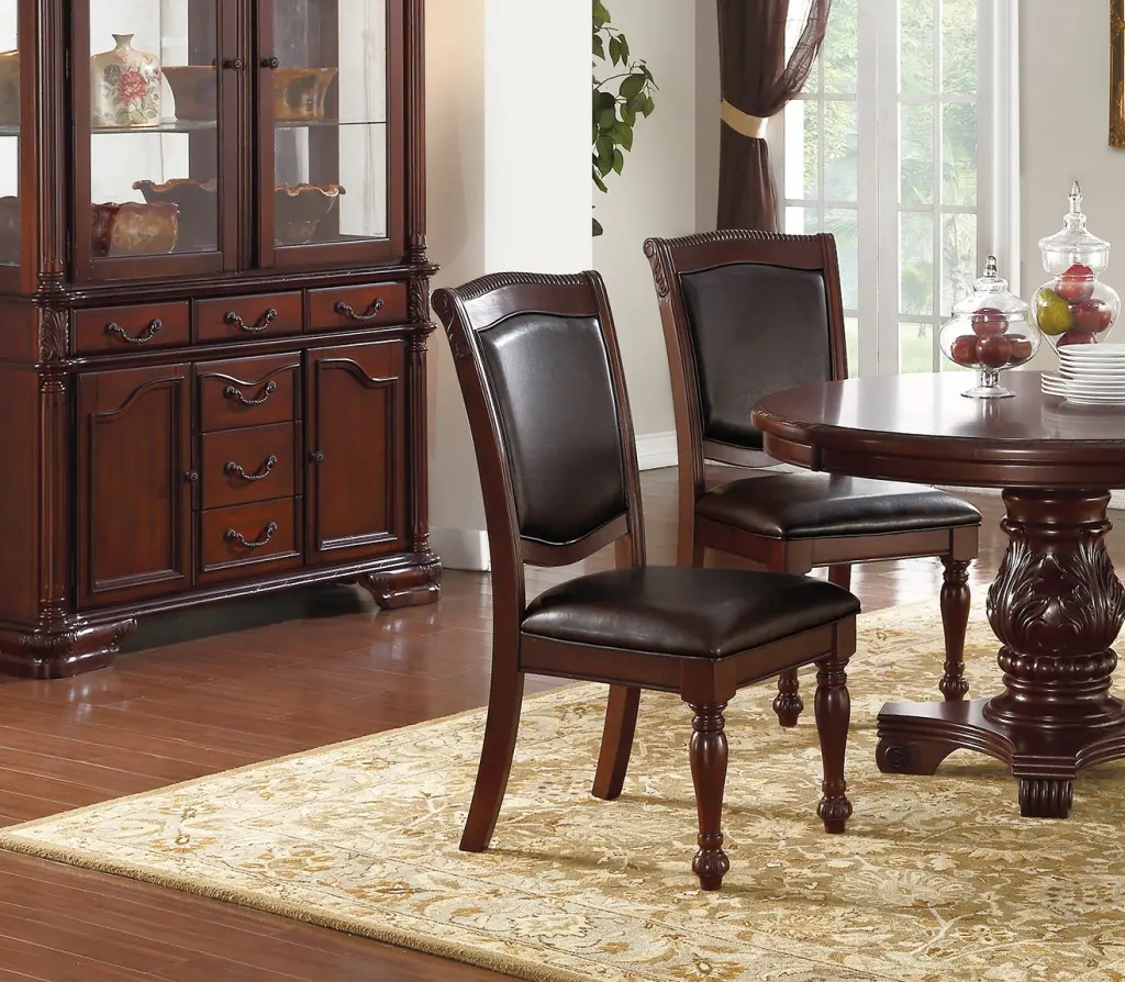 Gorgeous Formal Set 2 Side Chairs Brown Hue Elastomerwood Dining Room kanepe