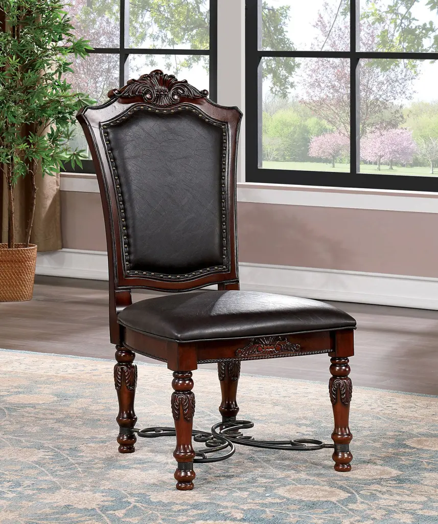 Majestic Traditional Set 2 Side Chairs Brown Cherry Solid Timber kanepe