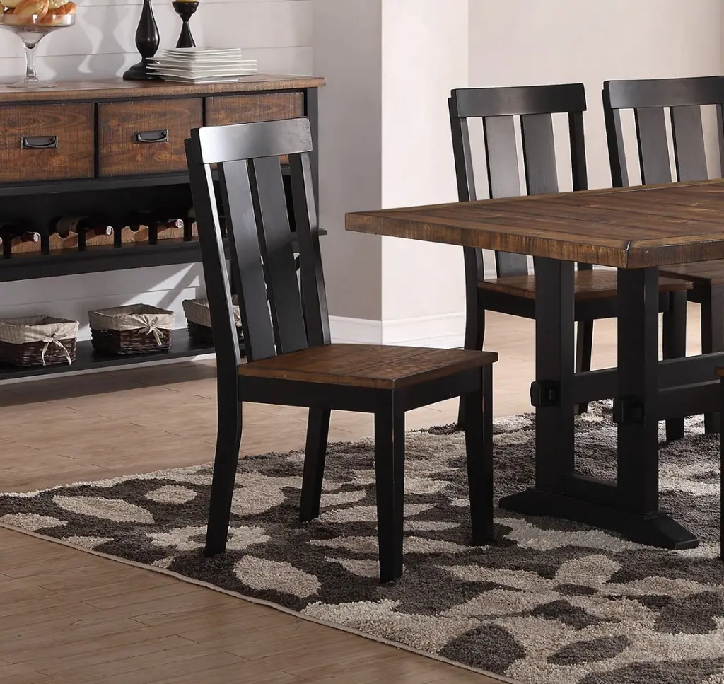 Set 2 Natural Solid Wood Dark Brown Dining Room Chairs kanepe