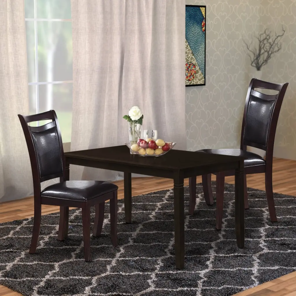 Set 2 Side Chairs Brown Wood Finish Mid Century Modern Padded Seats kanepe