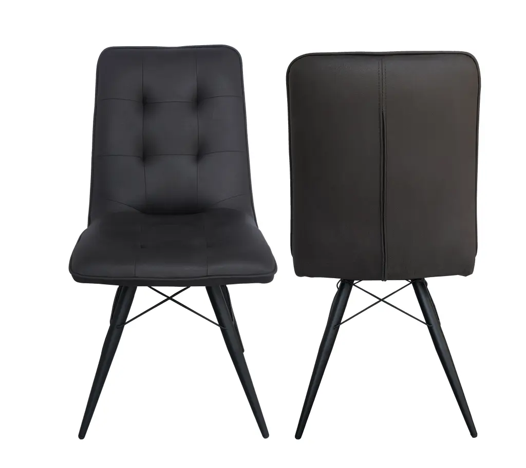 Upholstery Modern Stylish Side Chair Metallic Legs Dark Grey Set 1 new spec furniture