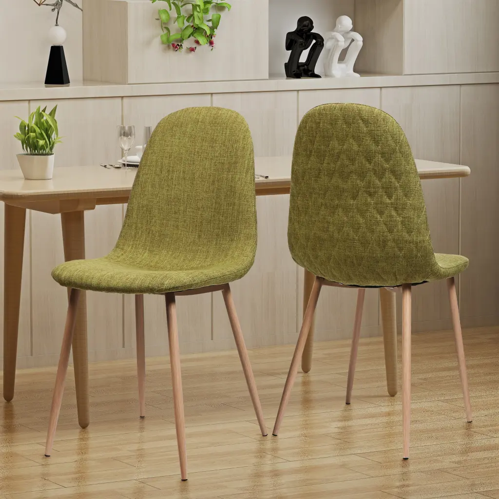 Dining Chair Green Fabric Upholstered Kitchen Side Chair nh-bc furniturings