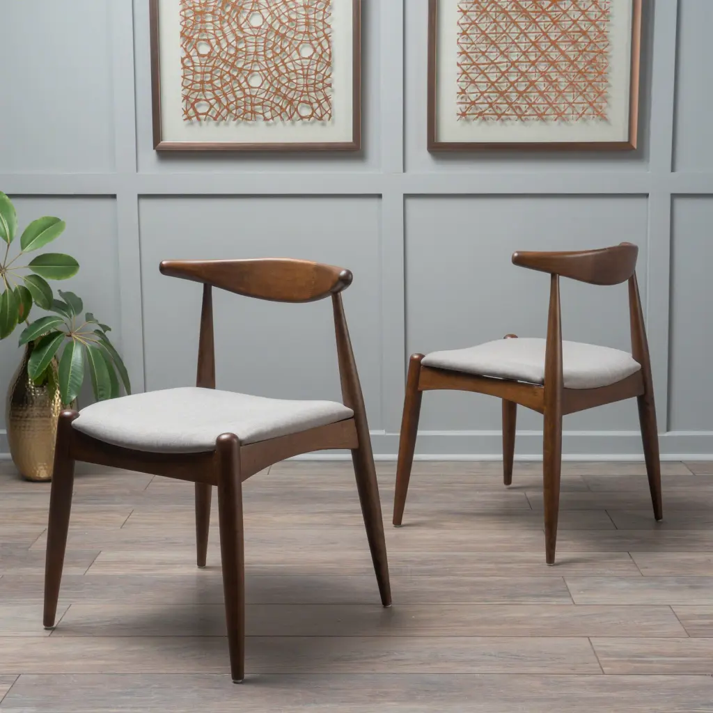 Light Gray Chair Set 2 Modern Dining Chairs nh-bo