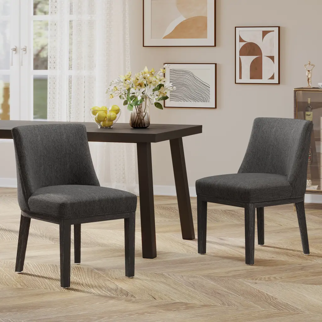 Dining Chair MP2 Set 2 Charcoal Material Modern Dining Room nh-cloudhouse