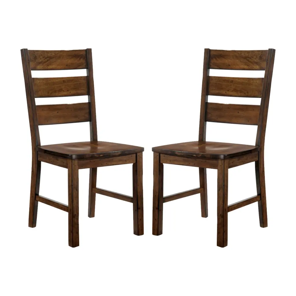 Set 2 Timberen Side Chairs Walnut Finish Dining Room Chairs simple relax